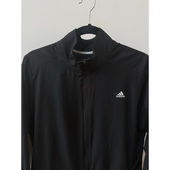 Adidas Golf Woven Womens Jacket Large Black Full Zip Pockets Lightweight Walking - Picture 2 of 12